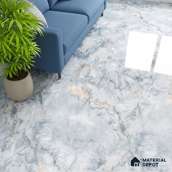Marble Look Wall Tile TL 10154 B SGH Fantana Blue Endless Glossy 4 ft x 2 ft Glossy Finish Vitrified Tile - 9 mm | Suitable For living Room, Bedroom, Bathroom