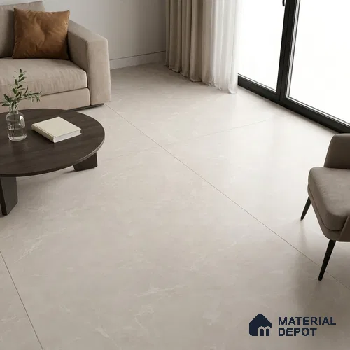 Marble Floor & Wall Tile TL 10155 B Beola Pearl 6 ft x 4 ft Matte Finish Vitrified Tile - 9 mm | Suitable For living Room, Bedroom, Bathroom | Adhesive and Spacers Must be Used During Installation