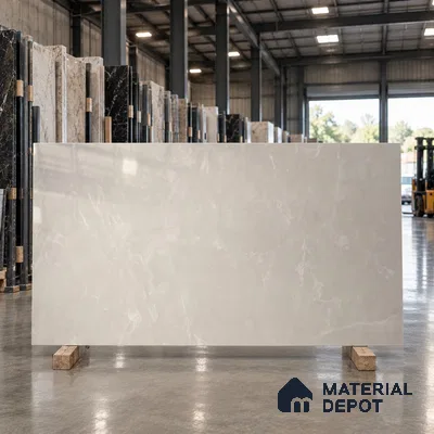 Marble Tundra Grey Wall & Floor Tile TL 10155 Light Grey 6 ft x 4 ft Glossy Finish Vitrified Tile - 9 mm | Suitable For Living Room, Bedroom, Bathroom | Adhesive and Spacers Must be Used During Installation