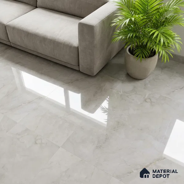 Marble Carrara Wall & Floor Tile TL 10157 Off-White 4 ft x 2 ft Glossy Finish Vitrified Tile - 9 mm | Suitable For Living Room, Bedroom, Dining