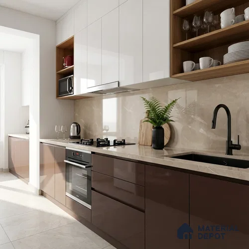 Floor & Wall Tile TL 10158 B Endless Fen Taupe 4 ft x 2 ft PGVT Vitrified Glossy Finish - 9 mm  Suitable For Living Room, Bedroom, Bathroom, Kitchen