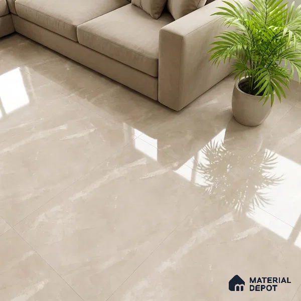 Floor & Wall Tile TL 10158 B Endless Fen Taupe 4 ft x 2 ft PGVT Vitrified Glossy Finish - 9 mm Suitable For Living Room, Bedroom, Bathroom, Kitchen