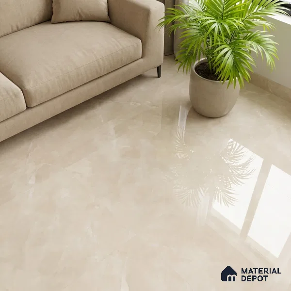 Floor & Wall Tile TL 10158 Endless Fen Crema 4 ft x 2 ft PGVT Vitrified Glossy Finish - 9 mm Suitable For Living Room, Bedroom, Bathroom, Kitchen