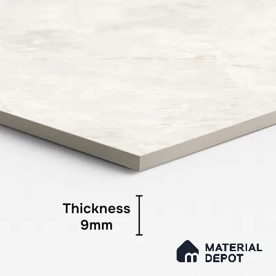 Marble Carrara Wall & Floor Tile TL 10163 Off-White 4 ft x 2 ft Glossy Finish Vitrified Tile - 9 mm | 4 Random Designs | Suitable For Living Room, Bedroom, Dining