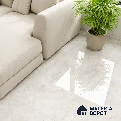 Marble Wall & Floor Tile TL 10163 Lumina Ivory 4 ft x 2 ft Glossy Finish Vitrified Tile - 9 mm | 4 Random Design | Suitable For Living Room, Bedroom, Dining Area (Sample)