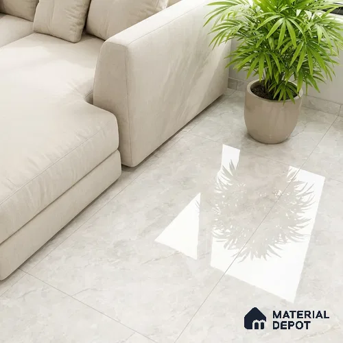 Marble Wall & Floor Tile TL 10163 Lumina Ivory 4 ft x 2 ft Glossy Finish Vitrified Tile - 9 mm | 4 Random Design | Suitable For Living Room, Bedroom, Dining Area