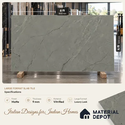TL 10167 SGH Metal Magic 4 ft x 6 ft Matte Finish GVT Vitrified Tile - 9 mm | Adhesive and Spacers Must be Used During Installation