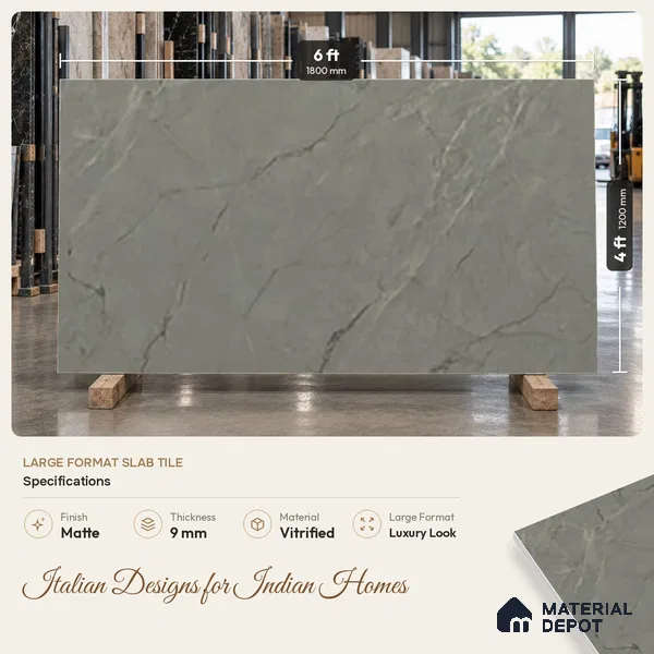 TL 10167 SGH Metal Magic 4 ft x 6 ft Matte Finish GVT Vitrified Tile - 9 mm | Adhesive and Spacers Must be Used During Installation