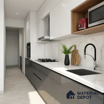 Floor & Wall Tile TL 10170 Alcora Bianco 4 ft x 2 ft PGVT Vitrified Glossy Finish - 9 mm  Suitable For Living Room, Bedroom, Bathroom, Kitchen