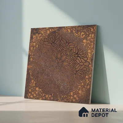 Brown Stone  Tile TL 10174 B   2 ft x 2 ft Vitrified Carving Matte Finish - 9 mm
