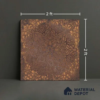 Brown Stone  Tile TL 10174 B   2 ft x 2 ft Vitrified Carving Matte Finish - 9 mm