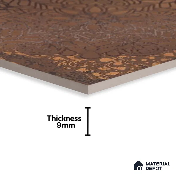 Brown Stone  Tile TL 10174 B   2 ft x 2 ft Vitrified Carving Matte Finish - 9 mm