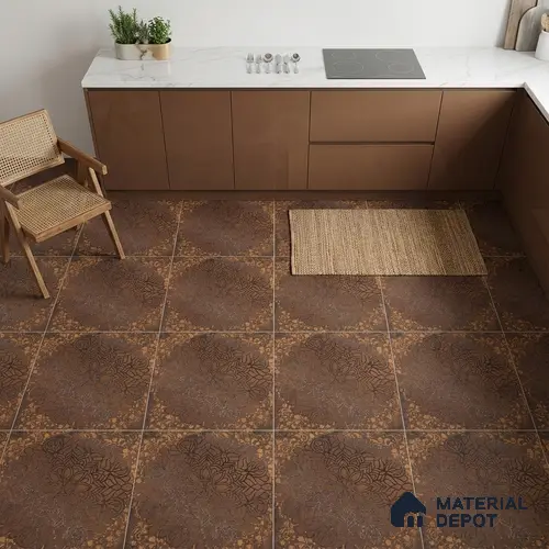 Brown Stone  Tile TL 10174 B   2 ft x 2 ft Vitrified Carving Matte Finish - 9 mm