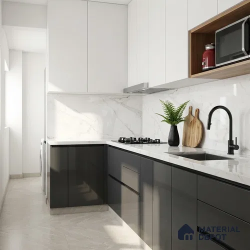 Marble Floor & Wall Tile TL 10176 B SGH Micheal Satvario 4 ft x 2 ft Glossy Finish Vitrified Tile - 9 mm | Suitable For living Room, Bedroom, Bathroom
