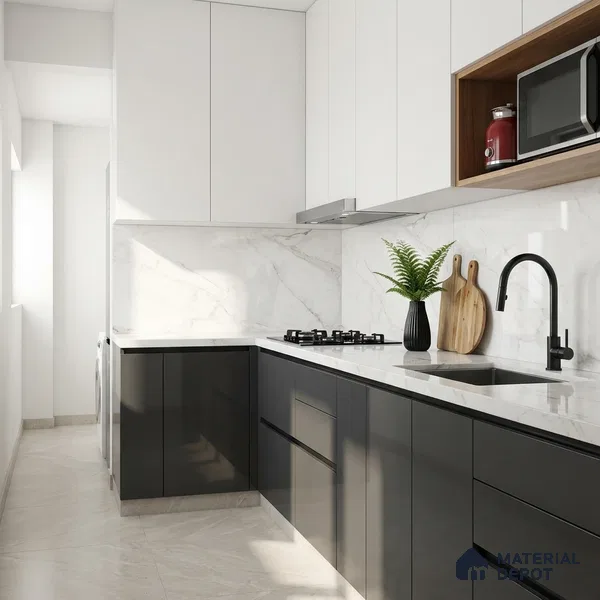 Marble Floor & Wall Tile TL 10176 B SGH Micheal Satvario 4 ft x 2 ft Glossy Finish Vitrified Tile - 9 mm | Suitable For living Room, Bedroom, Bathroom