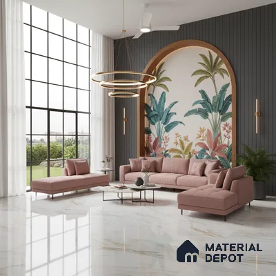 TL 10179 SGH Super Calcutta 4 ft x 6 ft Glossy Finish Vitrified Tile - 15 mm | Adhesive and Spacers Must be Used During Installation