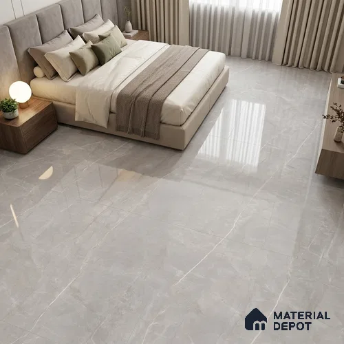 Marble Floor & Wall Tile TL 10181 B Tiffancy Grey 6 ft x 4 ft Glossy Finish Vitrified Tile - 9 mm | Suitable For Living Room, Bedroom & Dining Area