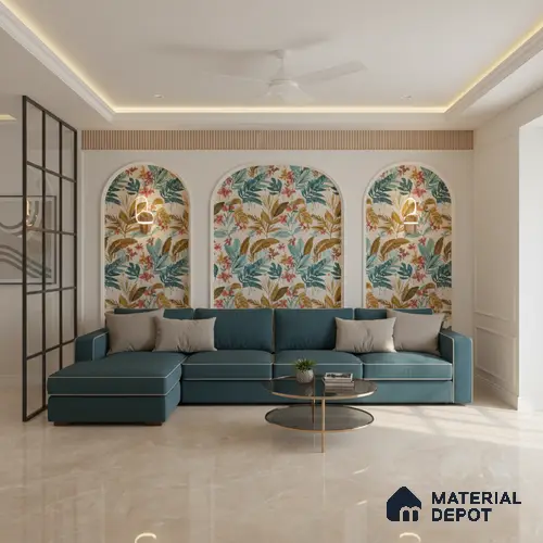 Marble Floor & Wall Tile TL 10196 SHG Magnum Crema 6 ft x 4 ft Glossy Finish Vitrified Tile - 9 mm | Suitable For living Room, Bedroom, Bathroom | Adhesive and Spacers Must be Used During Installation
