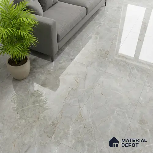 Endless Marble Floor & Wall Tile TL 10200 B Magic Gray 4 ft x 2 ft Glossy Finish Vitrified Tile - 9 mm | 4 Random Design | Suitable For Living Room, Bedroom, Bathroom
