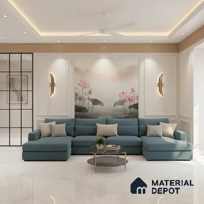 Large Format Marble Floor & Wall Tile TL 10202 Angel White Glossy Finish Vitrified Tile - 9 mm | Suitable for Kitchen, Bathroom, Bedroom & Office | Adhesive and Spacers Must be Used During Installation