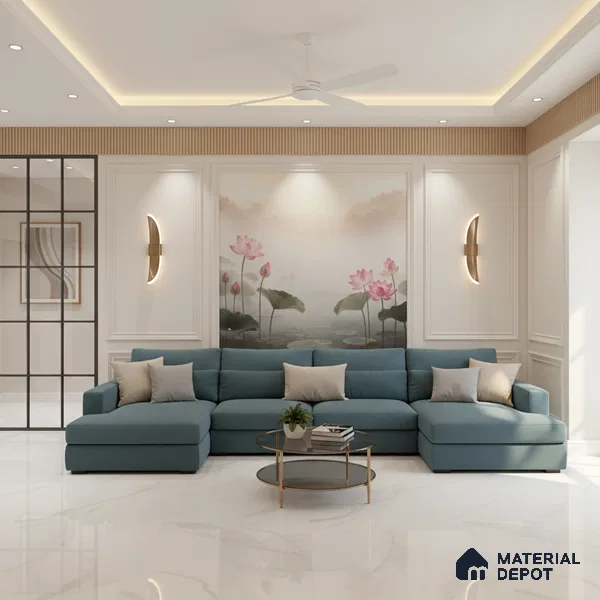 Large Format Marble Floor & Wall Tile TL 10202 Angel White Glossy Finish Vitrified Tile - 9 mm | Suitable for Kitchen, Bathroom, Bedroom & Office | Adhesive and Spacers Must be Used During Installation