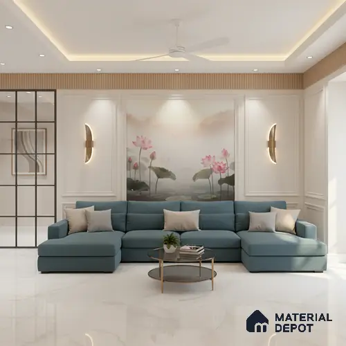 Large Format Marble Floor & Wall Tile TL 10202 Angel White Glossy Finish Vitrified Tile - 9 mm | Suitable for Kitchen, Bathroom, Bedroom & Office | Adhesive and Spacers Must be Used During Installation