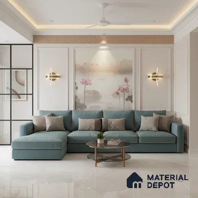Budget Friendly Large Format Marble Floor Tile TL 10204 B Iceland Bianco Glossy Finish Vitrified Tile - 15 mm | Suitable for Living Room, Bedroom, Office | Adhesive and Spacers Must be Used During Installation