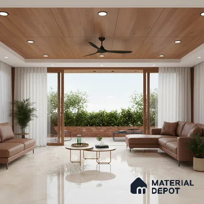 Marble Floor & Wall Large Format Tile TL 10212 Classo Onyx Beige 6 ft x 4 ft Glossy Finish Vitrified Tile - 9 mm | Suitable for Living Room, Bedroom & Bathroom | Adhesive and Spacers Must be Used During Installation