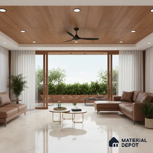 Marble Floor & Wall Large Format Tile TL 10212 Classo Onyx Beige 6 ft x 4 ft Glossy Finish Vitrified Tile - 9 mm | Suitable for Living Room, Bedroom & Bathroom | Adhesive and Spacers Must be Used During Installation