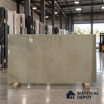 Marble Floor Large Format Tile TL 10218 Arisma White 6 ft x 4 ft Glossy Finish Vitrified Colorbody Tile - 15 mm | Suitable for Living Room, Bedroom & Bathroom | Adhesive and Spacers Must be Used During Installation