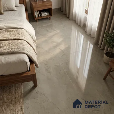 Marble Floor Large Format Tile TL 10218 Arisma White 6 ft x 4 ft Glossy Finish Vitrified Colorbody Tile - 15 mm | Suitable for Living Room, Bedroom & Bathroom | Adhesive and Spacers Must be Used During Installation