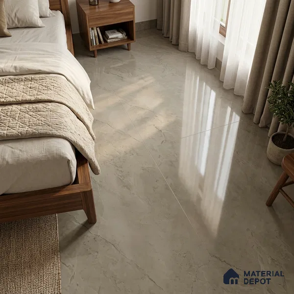 Marble Floor Large Format Tile TL 10218 Arisma White 6 ft x 4 ft Glossy Finish Vitrified Colorbody Tile - 15 mm | Suitable for Living Room, Bedroom & Bathroom | Adhesive and Spacers Must be Used During Installation