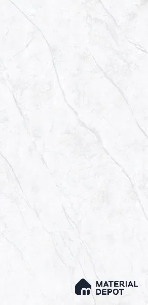 White Marble Wall & Floor Tile TL 10243 Day Fall 5.2 ft x 2.6 ft Vitrified Carving Matte Finish - 9 mm