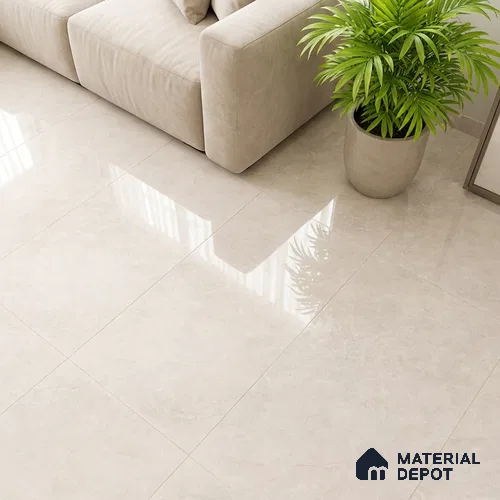 Marble Floor & Wall Tile TL 10259 B Venice Silver Endless 4 ft x 2 ft Glossy Finish Vitrified Tile - 9 mm | Suitable For living Room, Bedroom, Bathroom