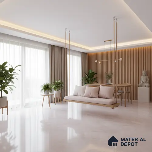 Endless Marble Floor & Wall Tile TL 10259 Venice Silver 6 ft x 4 ft Glossy Finish Vitrified Large Format Tile - 9 mm | 3 Random Design | Suitable For Living Room, Bedroom, Bathroom | Adhesive and Spacers Must be Used During Installation