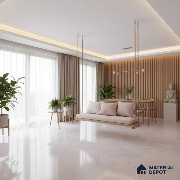 Endless Marble Floor & Wall Tile TL 10259 Venice Silver 6 ft x 4 ft Glossy Finish Vitrified Large Format Tile - 9 mm | 3 Random Design | Suitable For Living Room, Bedroom, Bathroom | Adhesive and Spacers Must be Used During Installation