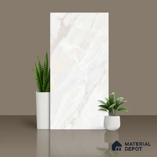 Marble & Punch Calacatta Wall Tile TL 10261 B Off-White 4 ft x 2 ft Matte Finish Vitrified Tile - 9 mm | 4 Random Designs | Suitable for Living Room, Dining, Feature / Accent Walls