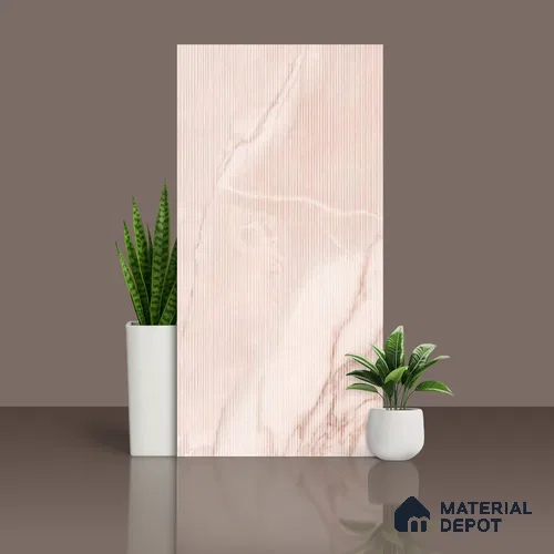 Marble & Punch Rosa Portogallo Wall Tile TL 10261 D Peach Pink 4 ft x 2 ft Matte Finish Vitrified Tile - 9 mm | 4 Random Designs | Suitable for Living Room, Dining, Feature / Accent Walls