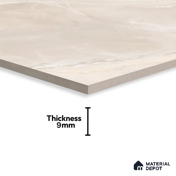 Marble Onyx Wall & Floor Tile TL 10261 E Almond Cream 4 ft x 2 ft Matte Finish Vitrified Tile - 9 mm | 4 Random Designs | Suitable For Living Room, Bedroom, Kitchen
