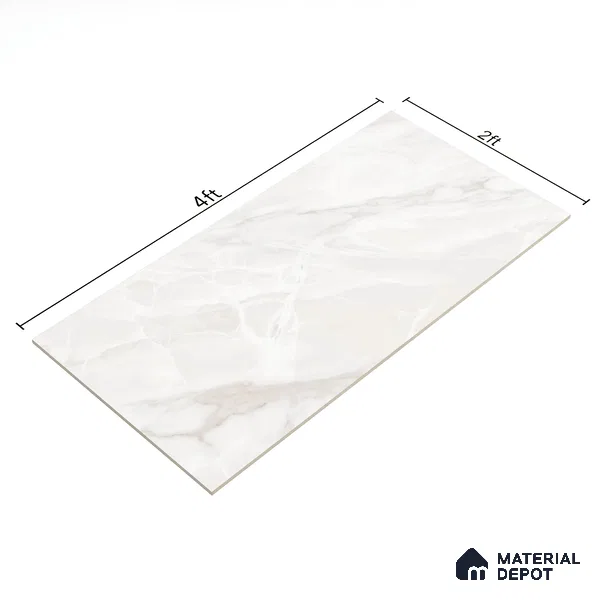 Marble Onyx Wall & Floor Tile TL 10261 F Off-White 4 ft x 2 ft Matte Finish Vitrified Tile - 9 mm | 4 Random Designs | Suitable For Living Room, Bedroom, Kitchen