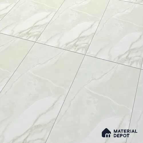 Marble Carrara Wall & Floor Tile TL 10261 G Cool White 4 ft x 2 ft Matte Finish Vitrified Tile - 9 mm | 4 Random Designs | Suitable For Living Room, Bedroom, Kitchen