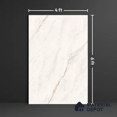 Marble Floor & Wall Tile TL 10263 Michaelangelo Marble 6 ft x 4 ft Carving High Gloss Finish Vitrified Large Format Tile - 9 mm | Suitable for Living Room, Bedroom, Bathroom | Adhesive and Spacers Must be Used During Installation
