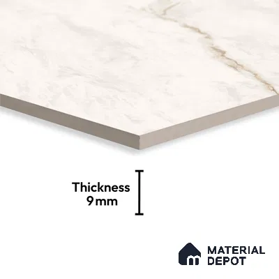 Marble Floor & Wall Tile TL 10263 Michaelangelo Marble 6 ft x 4 ft Carving High Gloss Finish Vitrified Large Format Tile - 9 mm | Suitable for Living Room, Bedroom, Bathroom | Adhesive and Spacers Must be Used During Installation