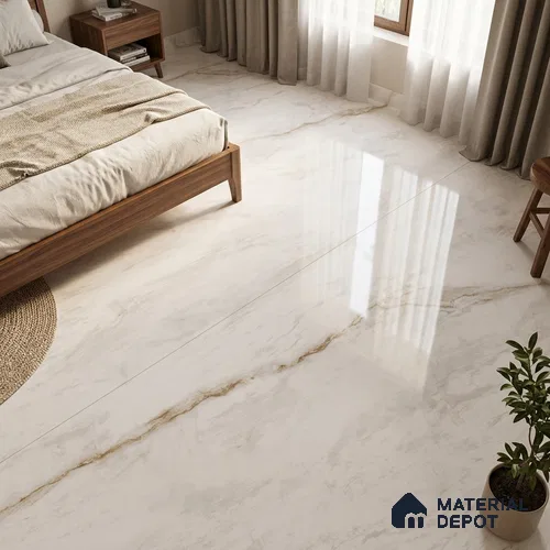 Marble Floor & Wall Tile TL 10263 Michaelangelo Marble 6 ft x 4 ft Carving High Gloss Finish Vitrified Large Format Tile - 9 mm | Suitable for Living Room, Bedroom, Bathroom | Adhesive and Spacers Must be Used During Installation