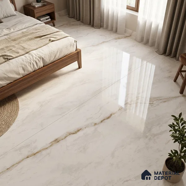 Marble Floor & Wall Tile TL 10263 Michaelangelo Marble 6 ft x 4 ft Carving High Gloss Finish Vitrified Large Format Tile - 9 mm | Suitable for Living Room, Bedroom, Bathroom | Adhesive and Spacers Must be Used During Installation