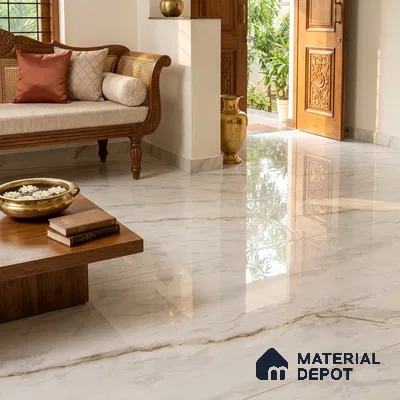 Marble Floor & Wall Tile TL 10263 Michaelangelo Marble 6 ft x 4 ft Carving High Gloss Finish Vitrified Large Format Tile - 9 mm | Suitable for Living Room, Bedroom, Bathroom | Adhesive and Spacers Must be Used During Installation