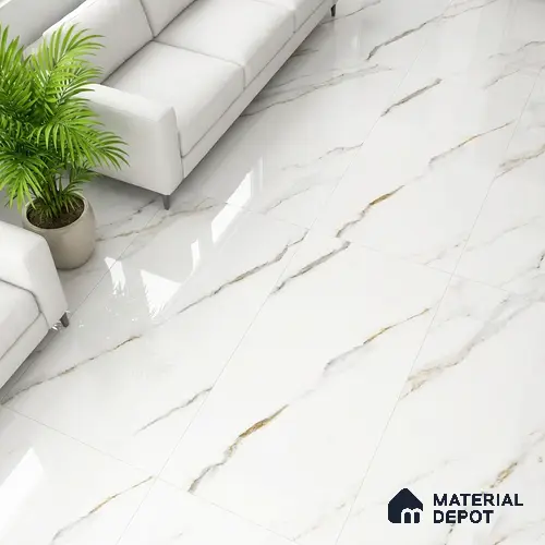 Marble Tile TL 10272 Statuario Redous 4 ft x 2 ft Vitrified Glossy Finish - 9 mm