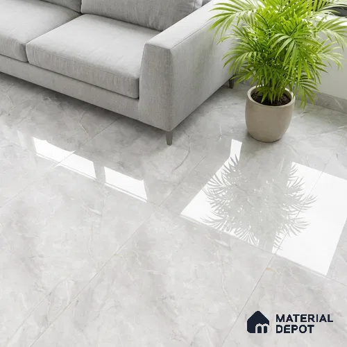 Marble Floor & Wall Tile TL 10282 Espresso Bianco 4 ft x 2 ft Glossy Finish Vitrified Tile - 9 mm | 4 Random Design | Suitable For Living Room, Bedroom, Dining Area