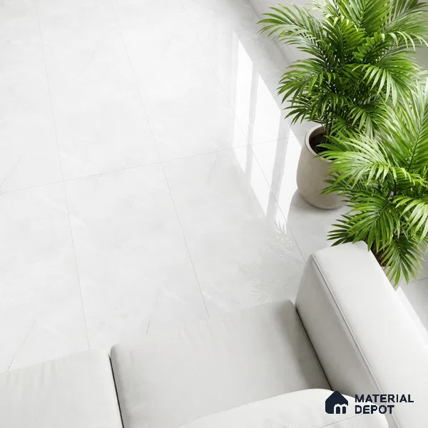 Marble Wall & Floor Tile TL 10291 B Rolex White 4 ft x 2 ft PGVT Vitrified Glossy Finish - 9 mm Suitable For Living Room, Bedroom, Kitchen