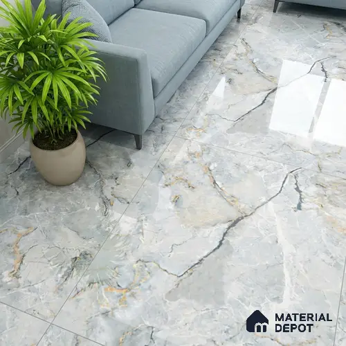 Marble Floor & Wall Tile TL 10299 SGH Florian Blue Endless 4 ft x 2 ft Glossy Finish Vitrified Tile - 9 mm | Suitable For living Room, Bedroom, Bathroom